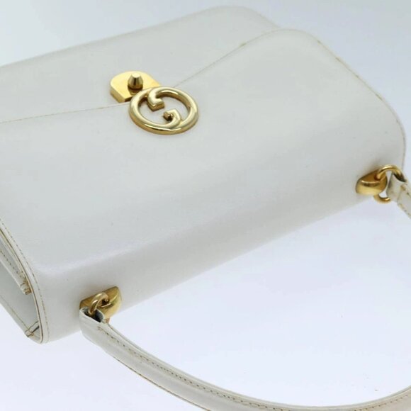 GUCCI Hand Bag Leather White Auth - Picture 7 of 16